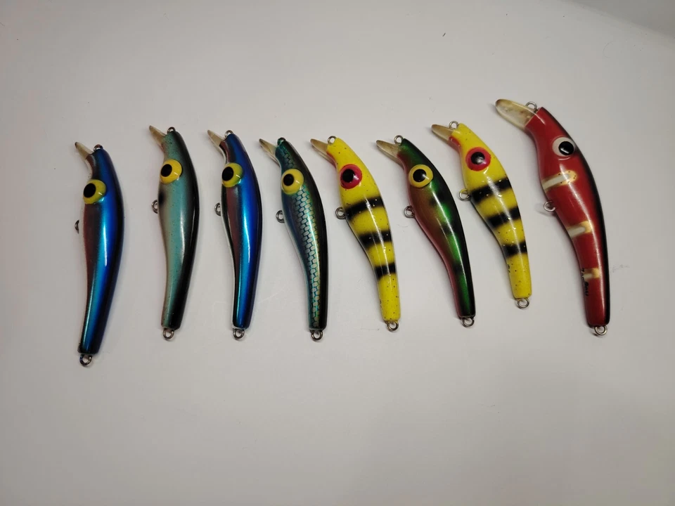 Menge 8 SELTENE & eingestellte Zalt Zam 3,5 Zoll und 4,5 Zoll Köder Crankbaits - Bild 1 von 4