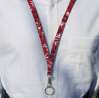 Cordón Western, Bandana Rojo Oscuro, Gerente, Maestro, Divertido Porta Insignias, Llavero Foto 1 de 3