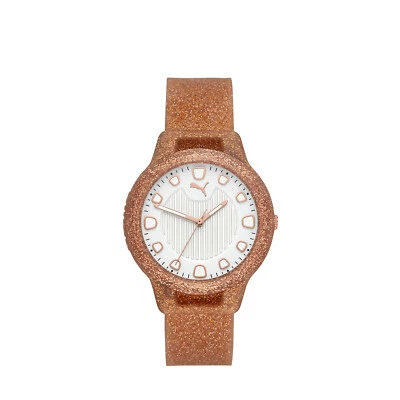 Reloj de moda Puma para mujer Reset P1002 oro rosa silicona cuarzo precio de venta sugerido por el fabricante $100 Foto 1 de 4