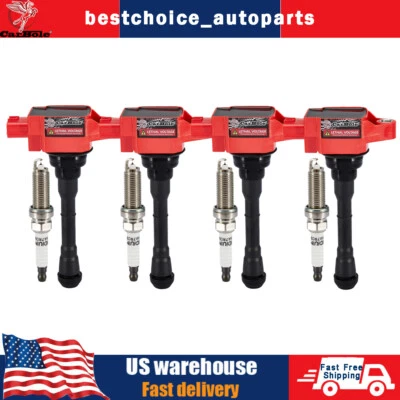4 катушки зажигания + 4 свечи зажигания для Nissan Juke Sentra Rogue Sport 2011-2019 - Изображение 1 из 4