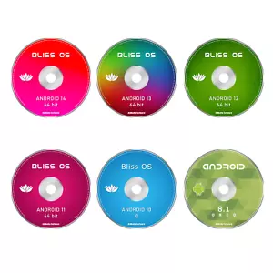 6 ANDROID for PC DVD Bundle - ANDROID 14, 13, 12, 11, 8 - Bliss OS 17, 16 - Picture 1 of 2