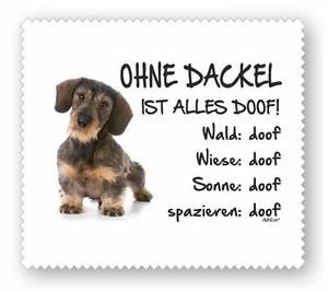 Brillenputztuch - Rauhaardackel "ALLES DOOF" Hund Displayreinigungstuch Dackel - Bild 1 von 1