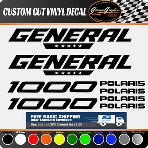 POLARIS RZR GENERAL 1000 UNIVERSAL STICKER VINYL DECAL SET- Pick your Color - Bild 1 von 5