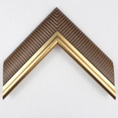 2 1/8" Readymade Wood Picture Frame (Striped w/ Gold Accent)  - Image 1 of 4