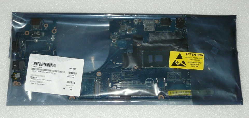Neu Original DELL LATITUDE 5480 Mainboard Intel i5 6300U 3.0GHZ RH40R 0RH40R - Bild 1 von 1