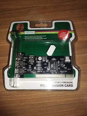 scheda ISA Firewire 4 porte - 3esterne/1interna - marca DIGITUS IEEE 1394a - 400 - Immagine 1 di 2