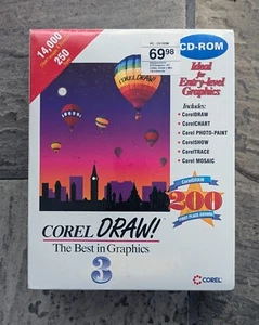 Corel Draw 3- The Best in Graphics (PC-CD ROM, Windows) *NEW/SEALED* - Picture 1 of 3