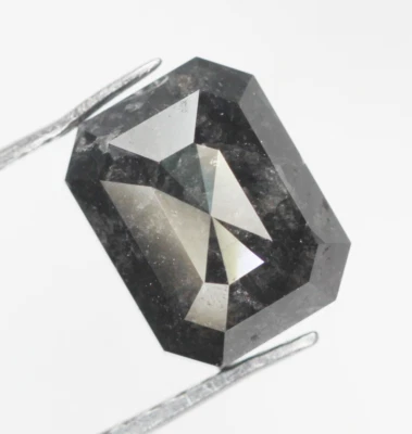 3.00 Ct Natural Loose Black Emerald Salt And Pepper Diamond for Wedding Ring - Image 1 of 4