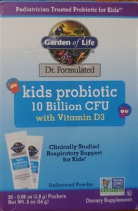 Garden of Life Kids Probiotics 10 Billion CFU w/Vitamin D3 unflavored 30pks 1/26 - Picture 1 of 1