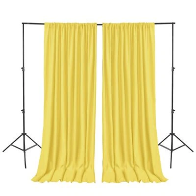 5x10ft Yellow Polyester Backdrop Curtain Panels Family Wedding Party Decor - Image 1 of 4