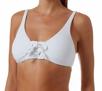 Top de bikini Salvador con cordones lisos blancos para mujer Melissa Odabash talla 4 Foto 1 de 2