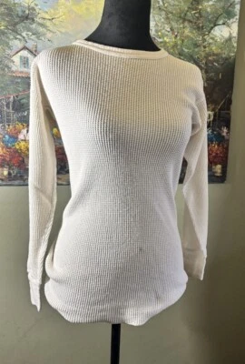 Top Térmico Tejido Waffle Unisex Años 90. Hecho en EE. UU. Mujer Ajuste Forma/Med Foto 1 de 4