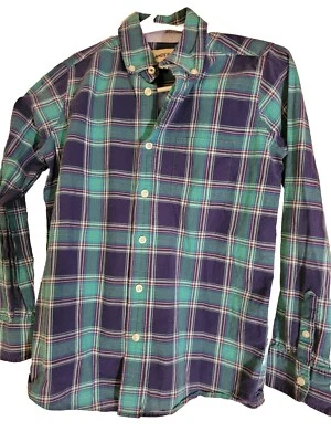 Land's End Boys Button Down Shirt Size Medium 10/12 Dress Shirt With Pocket - Image 1 of 4