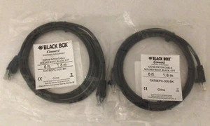 Lot Of 2 - Black Box CAT5EPC-006-BK 6' Black CAT5e Molded Boot Patch Cable - Picture 1 of 4