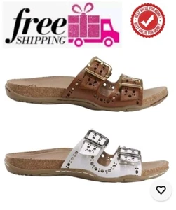 BRAND NEW Earth Leather Size 8.5/9.5/10/11 Slip On Sandals Shoes - Picture 1 of 22