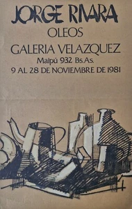 Afiche coloreado a mano - Jorge Rivara - Galeria Velazquez 1981 - Picture 1 of 1