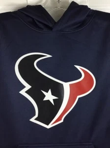 Houston Texans Hoodie NFL Team Apparel Youth Boys M 8/10 Navy Logo Sweatshirt - Picture 1 of 6