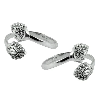 Solid 925 Sterlingsilber Trendy Verstellbarer Zehenring Damen Geschenk Handmade - Bild 1 von 3