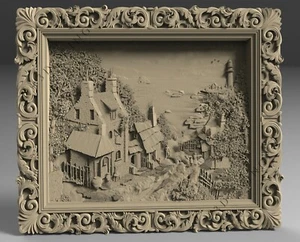 STL 3D Modelle # HAUS & SEE # für CNC 3D Drucker Graveur Schnitzen Aspire Artcam - Bild 1 von 1