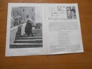 1906 LA POPOLANA VENEZIANA COSTUME TABACCHINE LA CALERA FESTA DEL BOCCOLO VENEZI - Picture 1 of 2