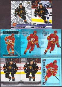 8) 2023-24 Upper Deck #208 Jakob Pelletier Young Guns Silver Outburst + RC Lot