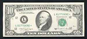 FR 2028-L* 1988-A $10 *STAR* FRN FEDERAL RESERVE NOTE SAN FRANCISCO, CA GEM UNC - Picture 1 of 2