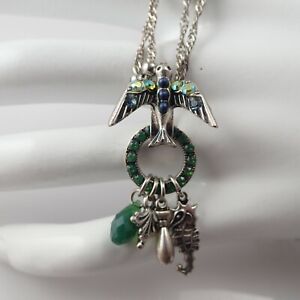 Stylish Designer Mariana Dove Bird Crystal Dangle Pendant 20" Necklace NWT $99 