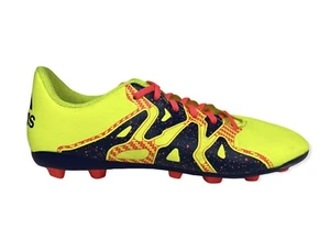 Botines de fútbol Adidas X 15.4 talla 5 Big Kid amarillo/azul índigo/rojo flash usados en excelente estado - Imagen 1 de 9