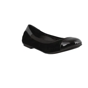 Ballerine donna Vionic Spark Tiegan nere scamosciate vernice punta cappuccio slip on - Foto 1 di 2