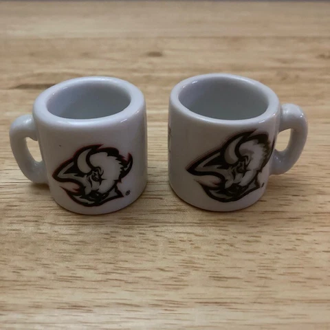 [Lot of 2] BUFFALO SABRES Logo NHL "Cup Crazy" Team 1.25" Mini Mugs Cover