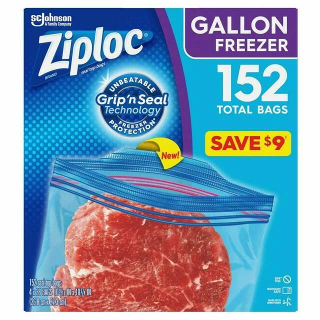 Ziploc 916198 Freezer Bags - Clear(Set of 152)