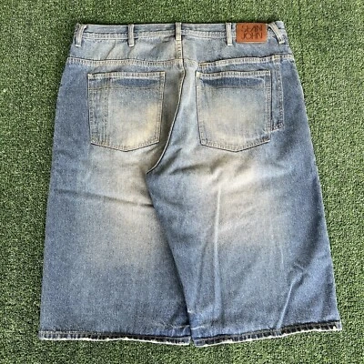VTG Y2K Men's Sean John Wide-Leg Skate Blue Denim Shorts Jorts 41x16" JNCO Style - Image 1 of 4