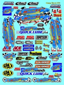 CLEAR VINYL Sticker Sheet #19-R/C Sponsor Decal Fits 1/24-1/16 Scale DIE CUT-GM - Picture 1 of 12