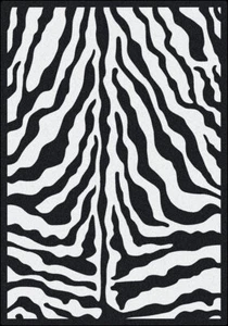 4x6 Milliken Zebra Glam Black Animal Print Skin Area Rug - Approx 3'10"x5'4" - Picture 1 of 1