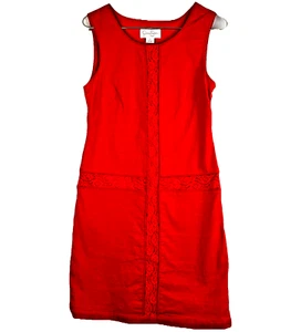 Jessica Simpson Women’s Size 4 Orange Sleeveless Sheath Midi Dress Lace Summer - Picture 1 of 12