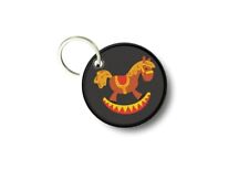 Keychain keyring patch print double sided toys rocking horse
