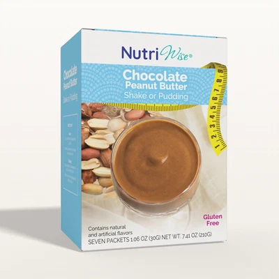 Shake ou pudim de proteína de manteiga de amendoim chocolate NutriWise (7ct) - Imagem 1 de 4