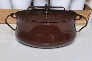 Vintage DANSK Kobenstyle Brown Enamel 2 Qt Dutch Oven w/Lid Stock Pot IHQ France - Picture 1 of 19