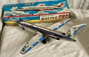 Vintage Boeing 727 Blech Litho Friktion Power Jet Flugzeug Aircraft Japan Spielzeug - Bild 1 von 12