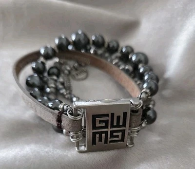 Коричневый и серебряный браслет GoodWoods. С бисером Lether подвеска и магнитная застежка - Изображение 1 из 4