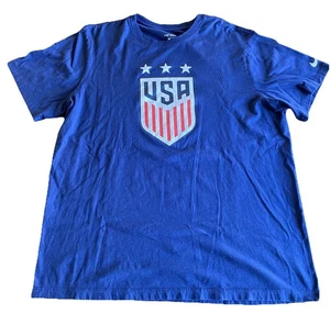 USA Soccer Emblem Nike Short Sleeve T-Shirt Blue Men’s XL 100% Cotton - Picture 1 of 5