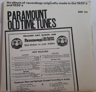 Paramount Old Time Tunes (JEMF 103) +34 Page 12" Booklet - US Vinyl Import - Image 1 of 4