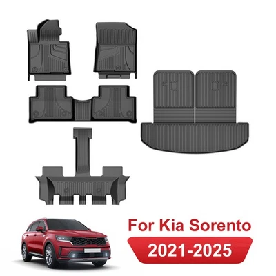 Car Floor Mats Trunk Mat Cargo Liner Rear Backrest Mat For 2021-2025 Kia Sorento Foto 1 de 4