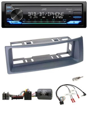 JVC Bluetooth DAB USB Lenkrad Autoradio für Renault Scenic Megane 1996-2000 grau - Bild 1 von 4