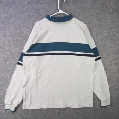 Vintage LL Bean Sweater Mens Medium Crewneck Stripe Pullover Made USA 90s - Image 1 of 4