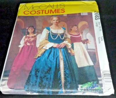 Elizabethan Tudor Medieval Renaissance Gown Sewing Costume Pattern 16-18 LARP - Image 1 of 3