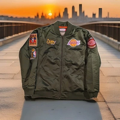 Mitchell & Ness LA Lakers NBA Finals Satin Heavyweight Bomber Jacket XL NWT $150 - Image 1 of 4