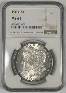 1903 Morgan Silver $1 Dollar Coin NGC MS 61 - Picture 1 of 2