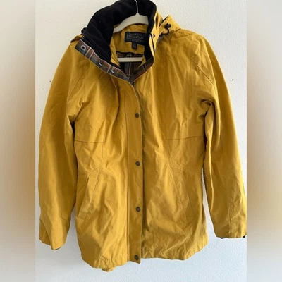 Pendleton Rain Jacket Womens Medium Yellow Full Zip Plaid Lining Coat Hooded - Image 1 of 4