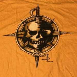 SALT LIFE "Skull of Life" T-Shirt Large orange Neu mit Etikett Kompass Dolch Messer - Bild 1 von 14